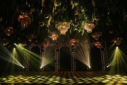 Ceiling and Stage — Sangeet decor — Alila Diwa Goa
